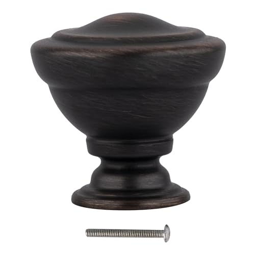 BRIXWELL BXR30904ORB-XCP5 Modern Transitional Round Cabinet Knob for Kitchen and Cabinet Hardware Oil Rubbed Bronze - Pack of 5