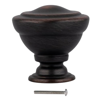 BRIXWELL BXR30904ORB-XCP5 Modern Transitional Round Cabinet Knob for Kitchen and Cabinet Hardware Oil Rubbed Bronze - Pack of 5