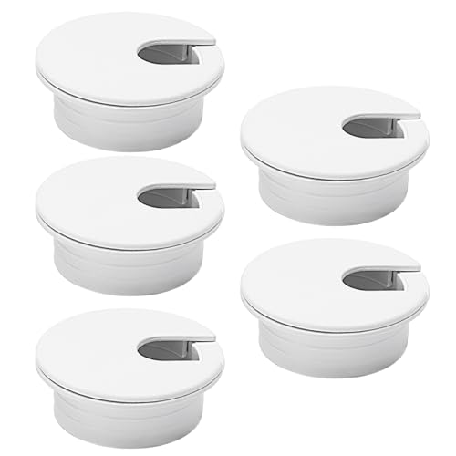 EASYEAH 5 Pcs Desk Grommet 1-3/8" / 35 mm, Desk Cord Hole Cover, Cable Grommet ABS Plastic, Desk Hole Grommet for Home & Office Pc, Detachable Cable Cord Organizer-White - color: White 5pcs, size: 1-3/8" / 35 mm