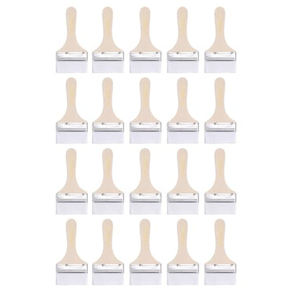 HARFINGTON 20pcs Paint Brushes 3" Paint Brush Nylon Flat Wall Paint Brush Soft Bristle with Wood Handle for Painting DIY Latex Paints Furniture Cabinets Fences, White - color: White, size: 3 inch