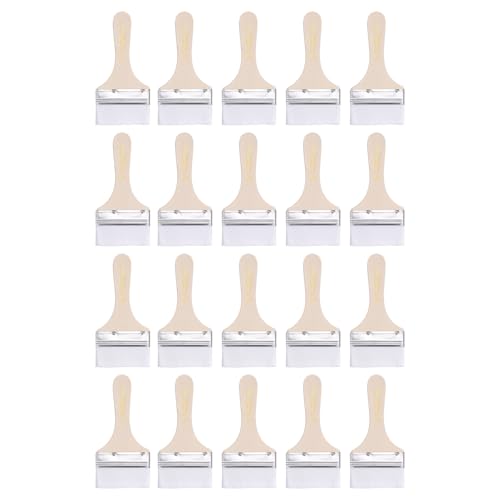 HARFINGTON 20pcs Paint Brushes 3" Paint Brush Nylon Flat Wall Paint Brush Soft Bristle with Wood Handle for Painting DIY Latex Paints Furniture Cabinets Fences, White - color: White, size: 3 inch