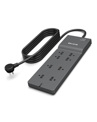 Belkin 8-Outlet Surge Protector w/ 8 AC Outlets&8ft Long Plug,UL-Listed Heavy-Duty Extension Cord for Home,Office,Travel,Computer Desktop,Laptop,Phone Charger-2,500 Joules of Protection,(Pack of 10) - size: 8' (Pack of 10)