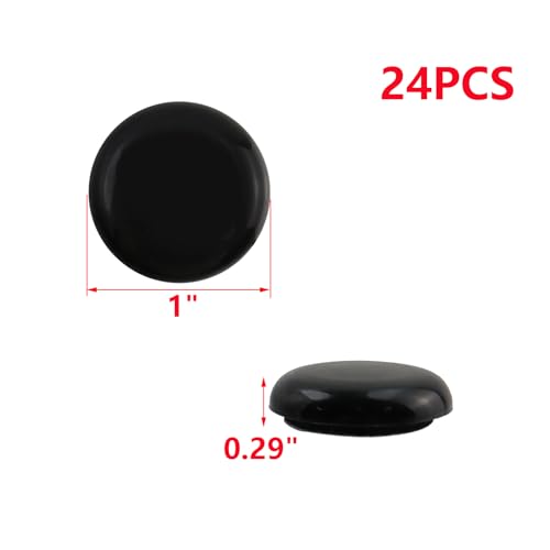 MY MIRONEY 24PCS Round Chair Sliders Black Self-Adhesive Furniture Slider Gliders PE Floor Protector Pads, 1 Inch - style: 1"; Black; 24PCS