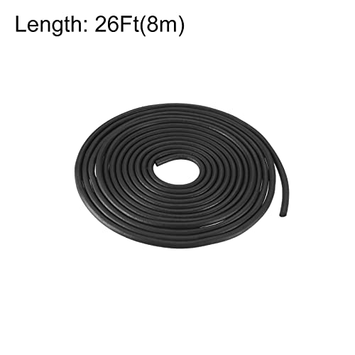 uxcell Foam Rubber Weather Seal Strip, 2mm(5/64") Diameter 8 Meters (26.25Ft) Long Round EPDM Rubber for DIY Gasket, Warehouse, Pads, Foam Tubing, Crafts - size: 2mmx8m