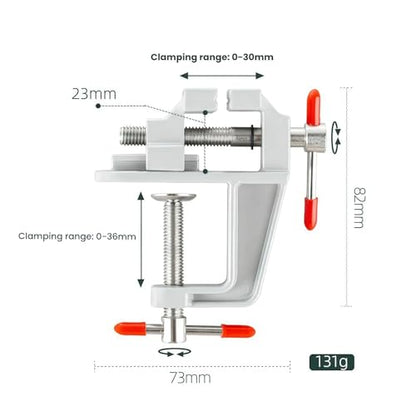 Multi-functional Aluminum Alloy Bench Vise, DIY Jewelry Electronics Workbench Mini Clamp, Manual Hand Tool, Metal Construction