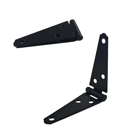 6Pcs 3-Inch Heavy Duty Iron Strap Hinges, Matte Black Gate Tee Hinges for Shed, Fence, Cabinet, Wood Gate Applications with Mounting Screws - size: 3 Inch