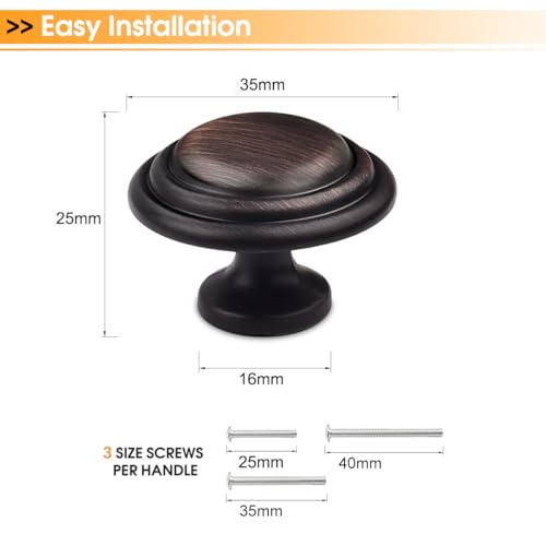 Gobrico 5 Pack 1-3/8 Inch Cabinet Knobs, Oil Rubbed Bronze Bifold Cabinte Knob, Kitchen Wardrobe Drawer Knobs, Dresser Knobs - color: Oil Rubbed Bronze