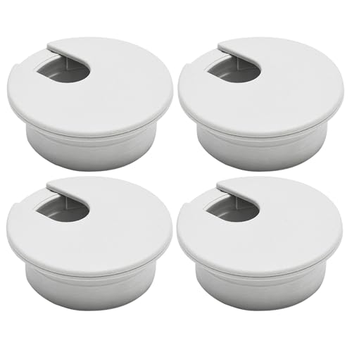 Desk Grommet 2" (50 mm), Desk Cord Hole Cover, Cable Grommet ABS Plastic, Desk Hole Grommet for Office and Home Table Cable, Detachable Cable Cord Organizer (Light Grey 4 Pcs) - size: 2" (50 mm), style: 4 pcs Light Grey
