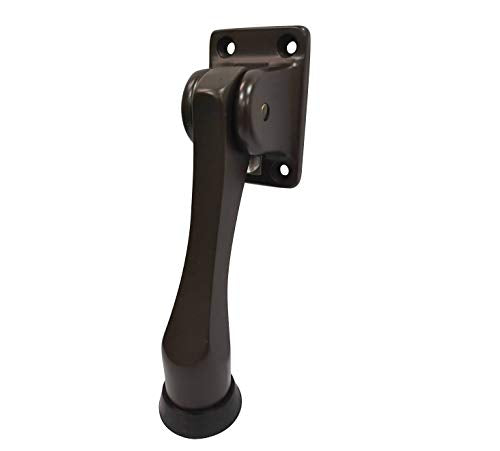 QCAA Solid Brass Drop Down Door Stop, 4", Oil Rubbed Bronze US10B, 1 Pack - color: ORB, size: 1 Pack