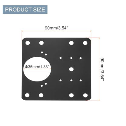 uxcell Cabinet Hinge Repair Plate, 2 Set 90mm/3.54" Stainless Steel Kitchen Cupboard Door Hinge Repair Plate Kit Includes Fixing Screws for Wooden Kitchen Cabinet Doors, Black - color: Black