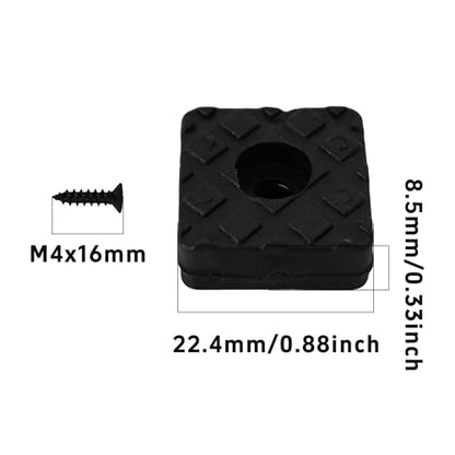 16PCS 22x22mm Black Square Furniture Pads, Non-Slip Heavy Duty Screw-on Furniture Feet, Noise-Canceling Rubber Sliders for Table Desk Chair Sofa Legs