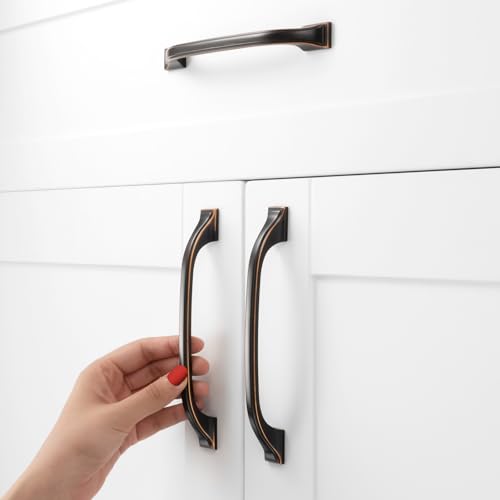 10 Pack Oil Rubbed Bronze Cabinet Pulls 5 Inch Brushed Bronze Cabinet Handles Bronze Hardware for Kitchen Cabinets 8222 Drawers Bedroom Dresser Bathroom Vanity Cupboard - color: Oil Rubbed Bronze, size: 5 Inches, style: 10 Pack Arch Pull