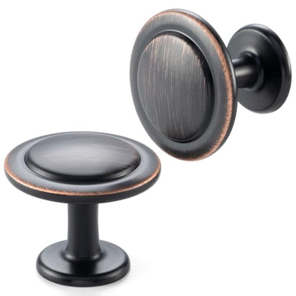 Oil Rubbed Bronze Cabinet Knobs Bronze Drawer Knobs, 10 Pack 1-1/4 Inch, 8222 Round Single Hole Cabinet Pulls for Kitchen Cabinets Drawers Bedroom Dresser Cupboard Bathroom Vanity - color: Oil Rubbed Bronze, size: 1-1/4 Inches, style: 10 Pack Round Knob