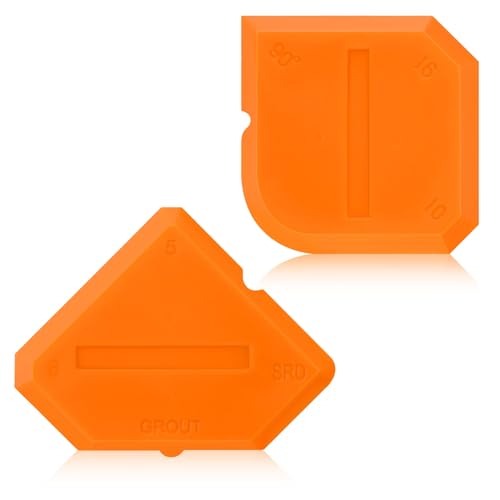 Outus 2 Pieces Caulking Tool Set Silicone Sealant Grout Tool for Kitchen Bathroom Floor Sealant Sealing(Orange) - color: Orange