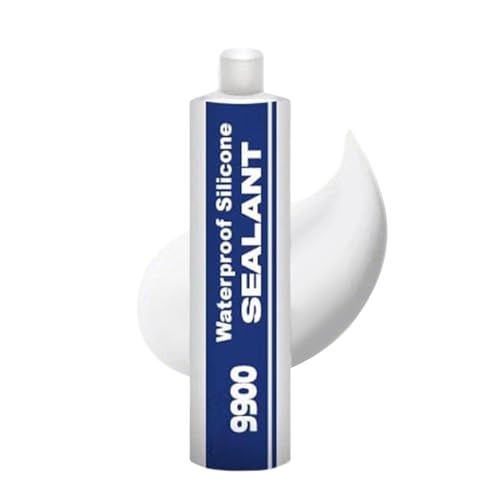9900 Waterproof Silicone Instant Bond Flexible Sea Temperature Resistance UV-Resistant Adhesive for Roof RV Bathroom Concrete Construction Driveway Marine Window Industry Tile Floor - color: Gloss white