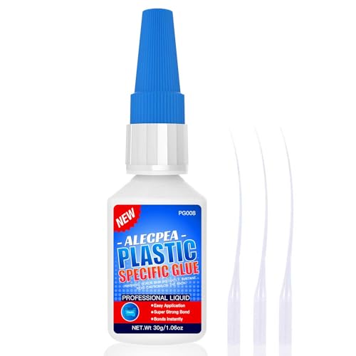 ALECPEA 30g Plastic Glue - High-Strength Acrylic & PVC Welder for Model Kits, Electronics & DIY Crafts - Instant Adhesive for ABS, PC & Hard Plastics - Quick 15s Set with 3 Precision Tips - size: 30g/1Pack, style: Plastic Glue