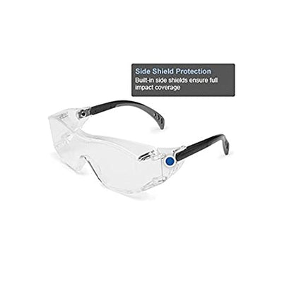 Gateway Safety 6983 Cover2 Safety Glasses Protective Eye Wear - Over-The-Glass (OTG), Gray Lens, Black Temple, 10 Pair - color: Smoke, size: 10 Pair