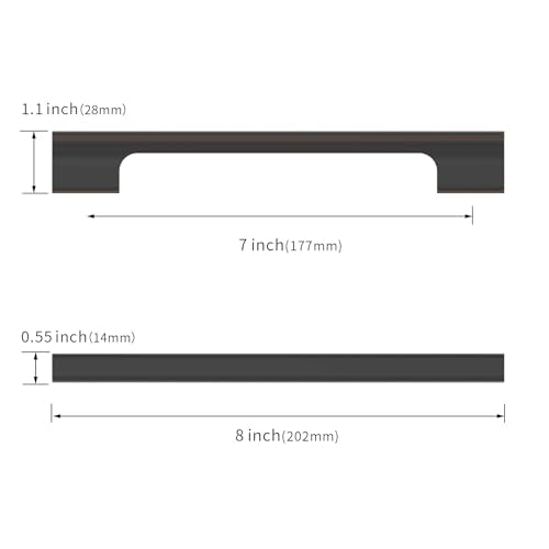 Asidrama 10 Pack 7 Inch(177mm) Oil Rubbed Bronze Cabinet Pulls - color: Oil Rubbed Bronze, size: 7" Hole Center(177mm), style: 10 Pack