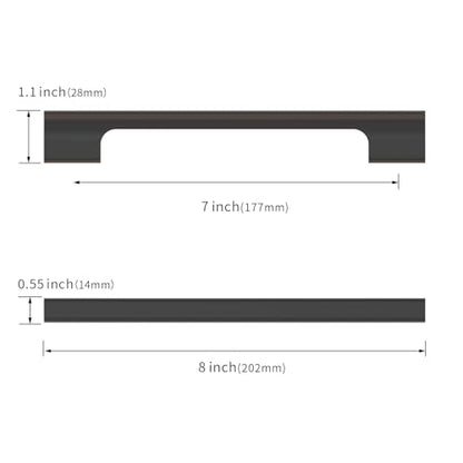 Asidrama 10 Pack 7 Inch(177mm) Oil Rubbed Bronze Cabinet Pulls - color: Oil Rubbed Bronze, size: 7" Hole Center(177mm), style: 10 Pack