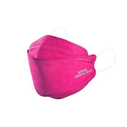 akgk KN95 Face Masks 50 Pack, 5-Ply Disposable Hot Pink Face Mask Against PM 2.5 Smoke and Dust - color: Z-50 Pack-hot Pink