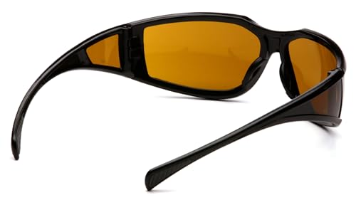 Pyramex Exeter Safety Eyewear - color: Glossy Black Frame/Shooter's Amber Anti-fog Lens