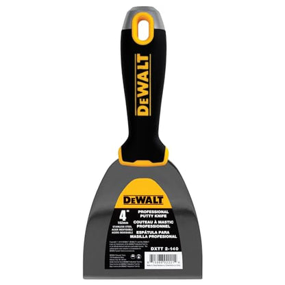 DEWALT 4" Putty Knife | Stainless Steel w/Soft Grip Handle | DXTT-2-140 - size: 4-inch