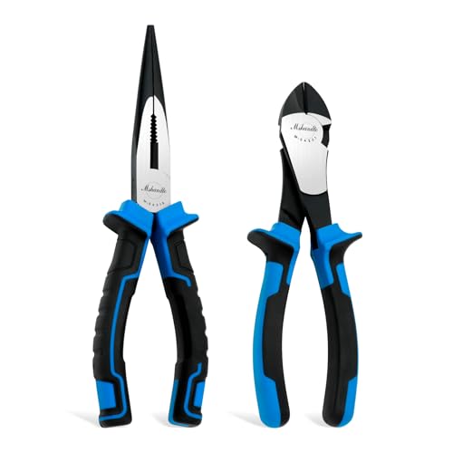 2 Pieces Plier Set, Including 8" Needle Nose Pliers and 7" Diagonal Cutting Pliers, Premium High Carbon Steel Construction for Plumbing, and General Applications Multi-use Tools Set - size: 2 Pcs
