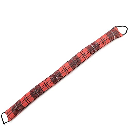 Roe & Moe Plaid Print Draft Stopper, Door Bottom Hot/Cold Air Blocker Noise Reducer Insulation Sound Proof Weather Strip Seal, 38 x 4 inches, with 2 Loops - Ideal for 36 inch Door