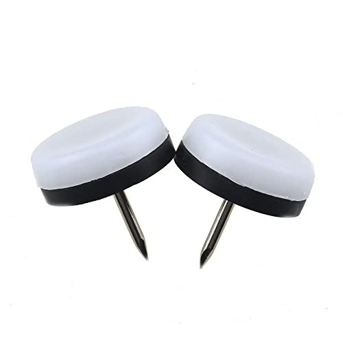 15pcs Nail on Furniture Glides 1.1 Inch (28mm) Diameter Double Thick Nylon White Chair Leg Floor Protectors Furniture Sliders Pads Table Foot Gliders for Hardwood Carpet and Tile Floors - size: 1.1 Inch (28mm)-White-15P