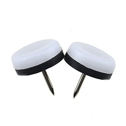 15pcs Nail on Furniture Glides 1.1 Inch (28mm) Diameter Double Thick Nylon White Chair Leg Floor Protectors Furniture Sliders Pads Table Foot Gliders for Hardwood Carpet and Tile Floors - size: 1.1 Inch (28mm)-White-15P