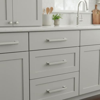 Alzassbg 10 Pack Brushed Satin Nickel Cabinet Pulls, 5 Inch(128mm) Hole Center Cabinet Handles Kitchen Pulls for Cabinets and Drawer AL3071SN - color: Brushed Satin Nickel, size: 5" Hole Center