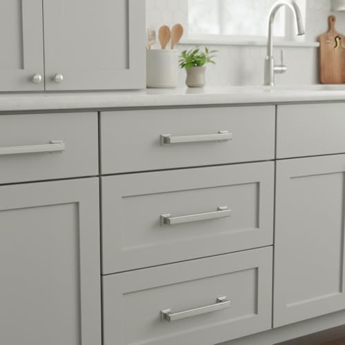 Alzassbg 10 Pack Brushed Satin Nickel Cabinet Pulls, 3-3/4 Inch(96mm) Hole Center Kitchen Cabinet Handles for Cabinets and Drawers AL3071SN - color: Brushed Satin Nickel, size: 3-3/4" Hole Center