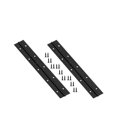 10 Inch Heavy Duty Continuous Piano Hinges, Black Stainless Steel 0.05" Thick 1.2" Open Width Folding Furniture Hinges with Screws for Cabinet Door Box DIY Projects (2 Pack) - size: 10IN-1.2IN-2PACK