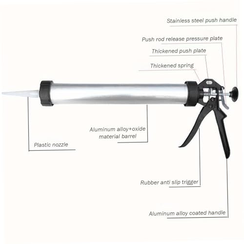 Sausage Caulking Gun, Caulking Tool Gun, 20 Oz Sausage Guns, Soft and Hard Glue with 10 Nozzles Adhesive Sealant Tool Kit Guns Household Tools, Caulk