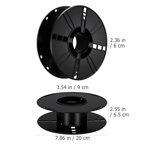 NUOBESTY Wire Spool Cable Reel Organizer, 7.87 in Black Storage Wheel Empty Plastic Extension Cord Reel for Cords, Rope, Ethernet, 1KG 3D Printer Filament Respooling, Garage & RV Cable Management