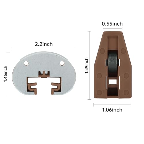 LONTAN 10 Pack Drawer Track Guide and Glides with Wheel and Metal Backing Drawer Stop for Commercial kenlin Rite-Trak II 168 Replacement Repair Part for Dresser Center Mount Drawer Slides - size: 10 Pack, style: With Metal Brackets