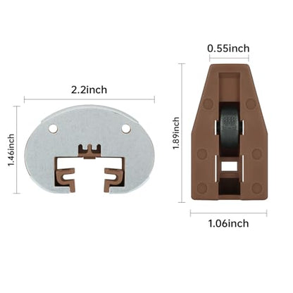 LONTAN 10 Pack Drawer Track Guide and Glides with Wheel and Metal Backing Drawer Stop for Commercial kenlin Rite-Trak II 168 Replacement Repair Part for Dresser Center Mount Drawer Slides - size: 10 Pack, style: With Metal Brackets