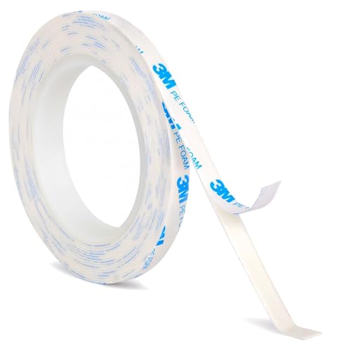 Heavy Duty Double Sided Tape 0.39in X 9.85ft, Removable No Residue Foam Adhesive Strips, Mounting Tape for Walls, Pictures, Posters, LED Light Strips & Home Decor (0.39in) - size: 0.39in