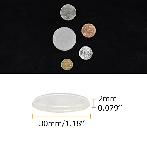 18pcs Glass Top Bumpers, Silicone Adhesive Furniture Bumpers for Glass Table Door Cabinet Drawers - size: 30mm, 2mm