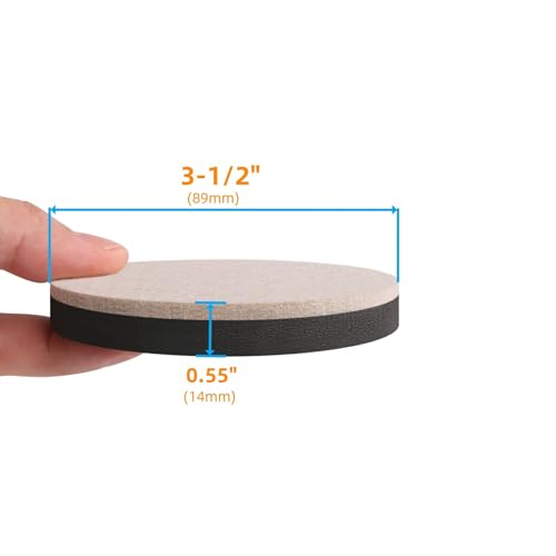 Felt Furniture Sliders for Hardwood Floors - Furnigear 8 PCS 3 ½" Furniture Moving Pads Sliders – Heavy Duty Felt Sliders Chair Leg Floor Protectors - Move Your Furniture Easily & Safety - size: 3 1/2 inch - 8 PCS Beige