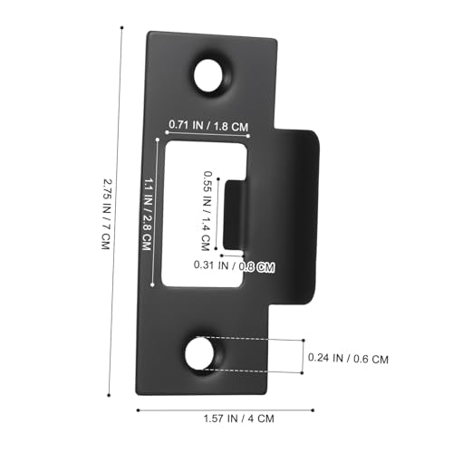 Angoily Door Reinforcement Plates 4Pcs Deadbolt Strike Plates Latch Door Lock Guide Plate Stainless Steel 2.75X1.57In Home Security Hardware