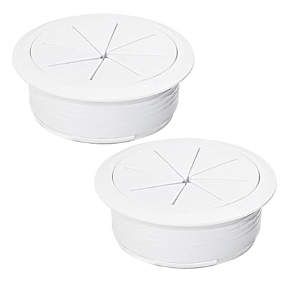 EASYEAH 2 Pcs Desk Grommet 2" / 50 mm, Desk Hole Cover for Cables White, Cable Grommet ABS Plastic, Desk Hole Grommet for Home & Office Pc, Detachable Cable Cord Organizer - size: 2" / 50 mm, style: 2pcs White