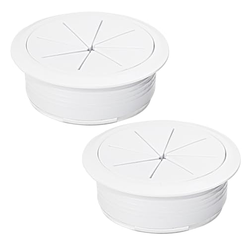 EASYEAH 2 Pcs Desk Grommet 2" / 50 mm, Desk Hole Cover for Cables White, Cable Grommet ABS Plastic, Desk Hole Grommet for Home & Office Pc, Detachable Cable Cord Organizer - size: 2" / 50 mm, style: 2pcs White