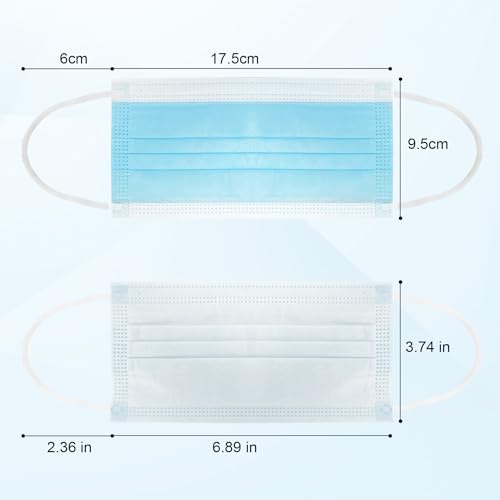 DR.MOXA 50 Pack Disposable Face Masks, Medical Grade 3 Ply Masks for Protection Blue - style: 50 Pcs