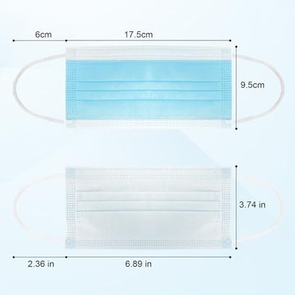 DR.MOXA 1000 Pack Disposable Medical Face Masks Breathable(10 Boxes, 100pcs/Box) 3 Ply Masks for Protection Blue - style: 1000 Pcs