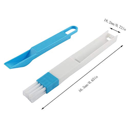 E-outstanding Window Groove Cleaning Brush 2PCS Window Track Door Groove Corner Detachable Brush with Dustpan Screen Keyboard Cleaner Cleaning Tools