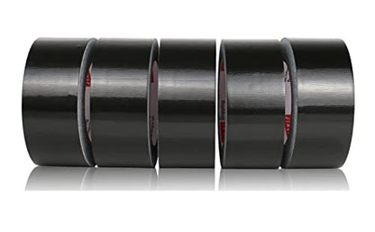 JIALAI HOME Black Heavy Duty Duct Tape, 2 inches x 30 Yards - 5 Pack, 8.27 mil Thickness, Strong, Flexible, No Residue, All-Weather and Tear by Hand - Bulk Value for Repairs - color: Black