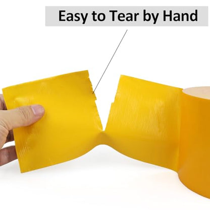 BOMEI PACK Yellow Sticky Duct Tape Heavy Duty Strong Industrial Color Duct Tape 3.6inch x 72yds for Packing and Repairing 1 Pack - color: Yellow