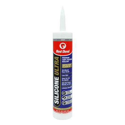 Red Devil 078050 Silicone Ultra 100% RTV Silicone Sealant, 10.1 oz., Gray, 12 Pack - color: Gray, size: 12 - Pack, style: 10.1 oz.