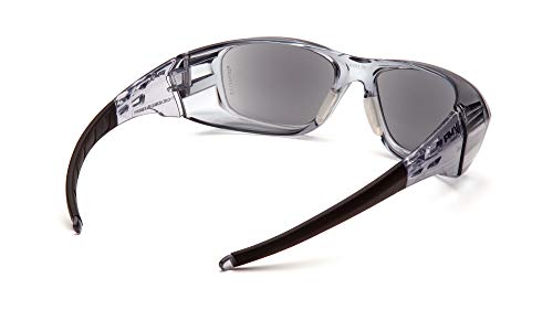 Pyramex Emerge Plus Readers Safety Glass Gray Frame Clear Full Reader 1.5 Diopter Lens - color: Gray Reader Lens 1.5 Diopters/ Translucent Gray Frame